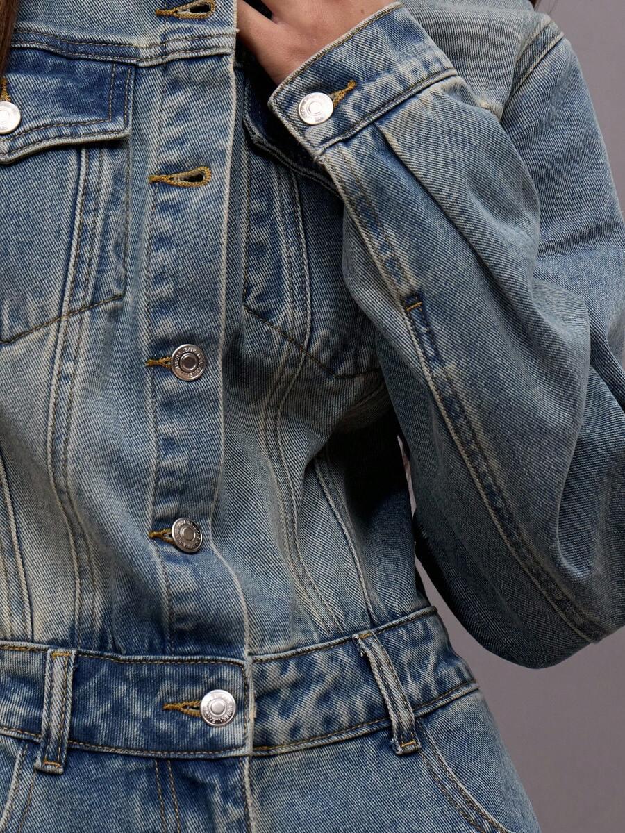 NIEBIESKI KOMBINEZON JEANS 