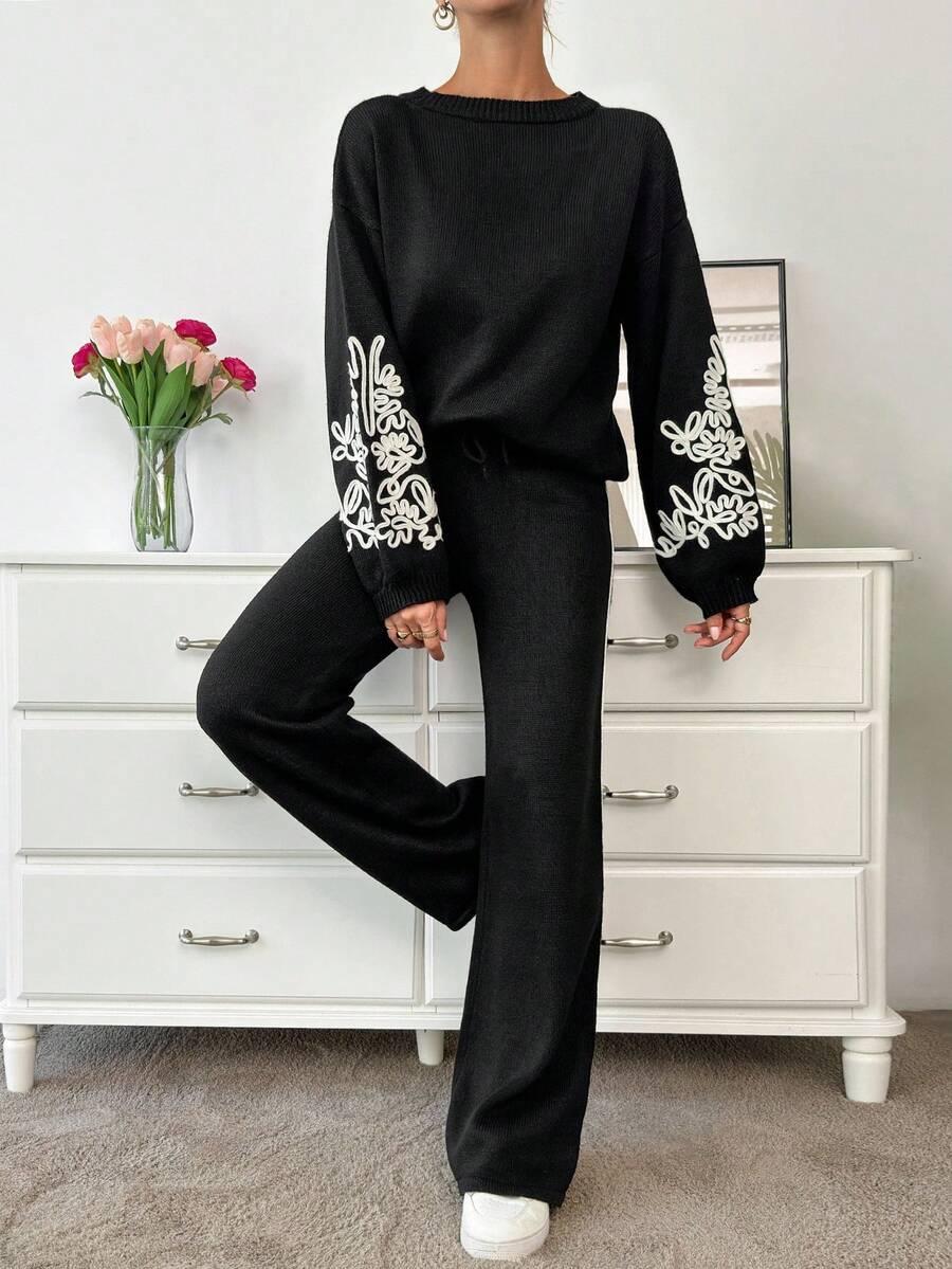 SWETER SPODNIE KOMPLET