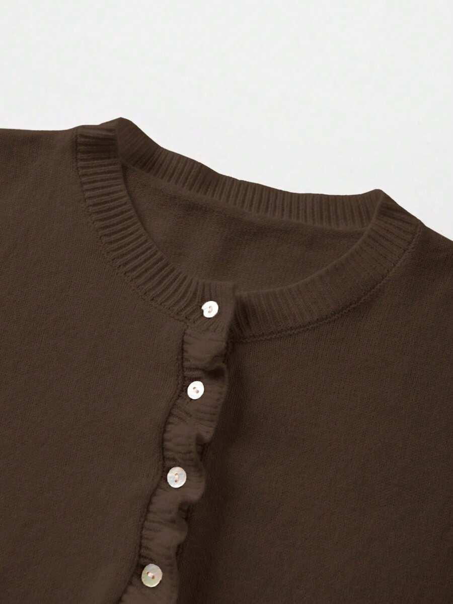 brązowy sweter długi rękaw