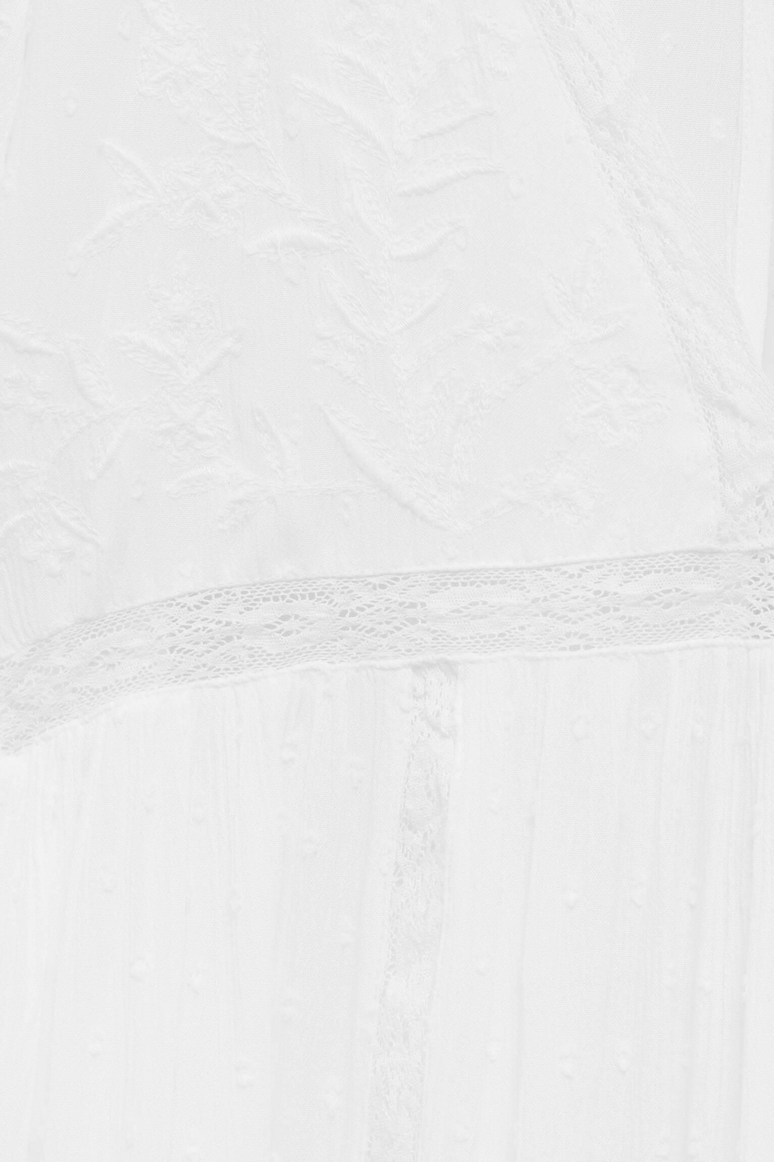biały kombinezon v neck koronka