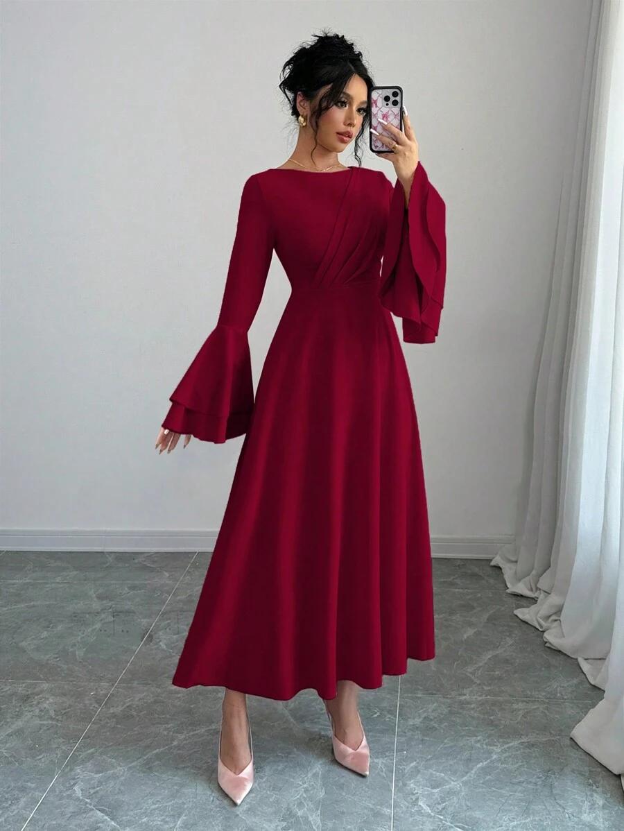 CZERWONA MAXI SUKIENKA