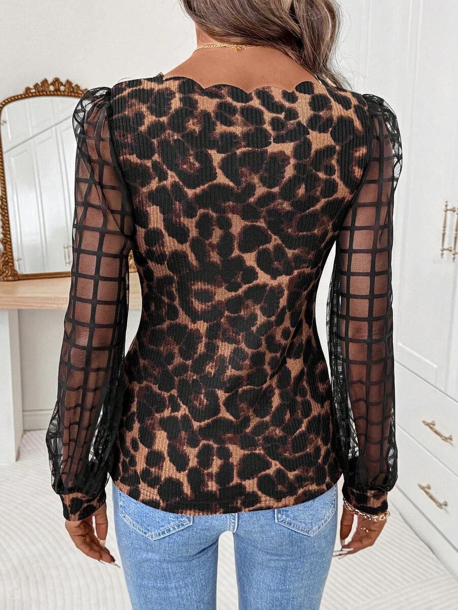 bluzka długi rękaw animal print