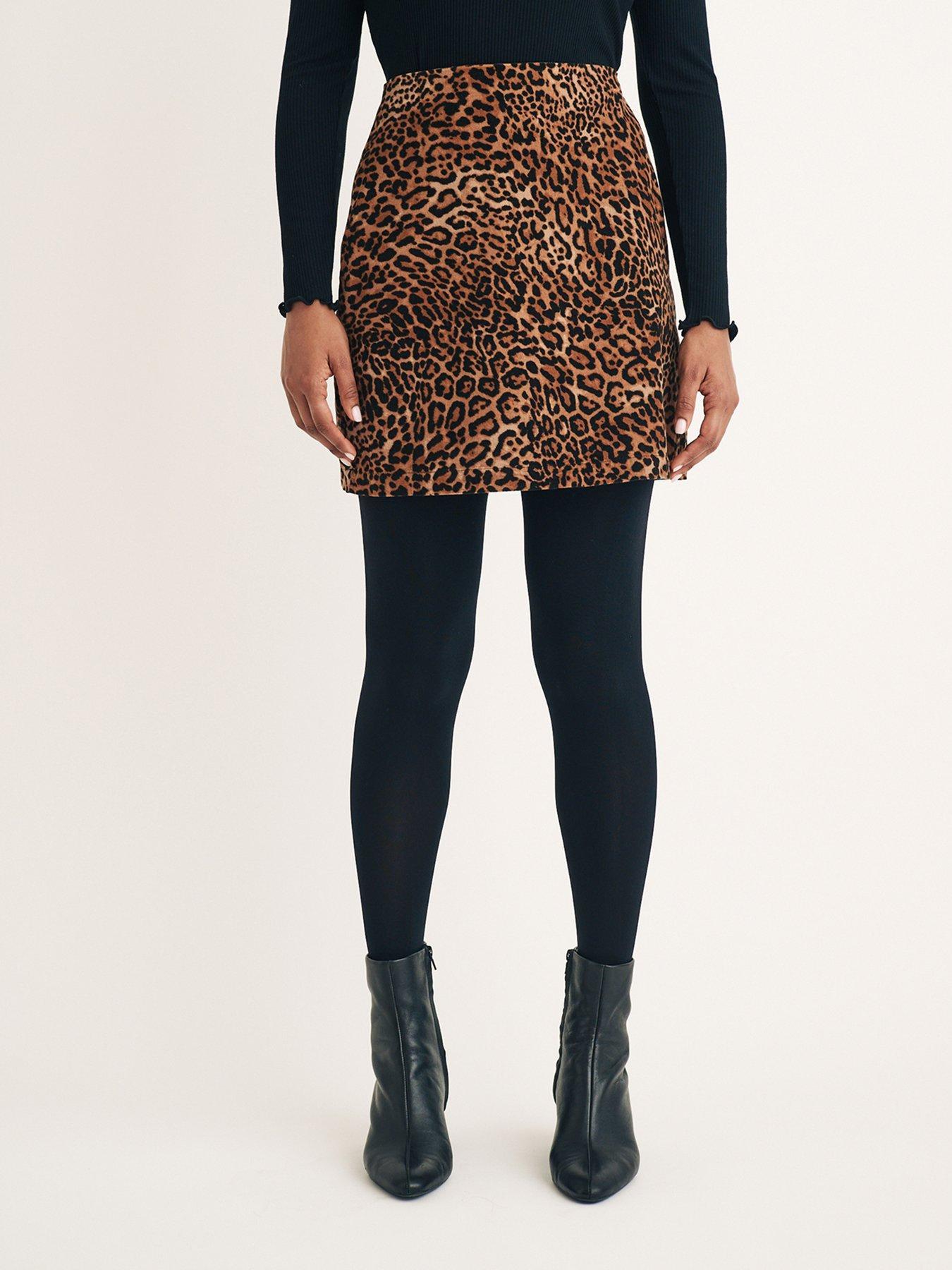 NEW LOOK SPÓDNICA MINI W PANTERKĘ