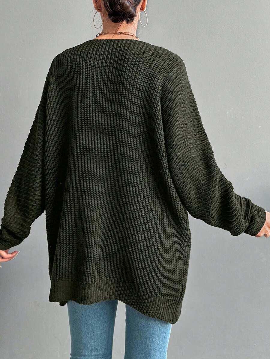ZIELONY SWETER V-NECK