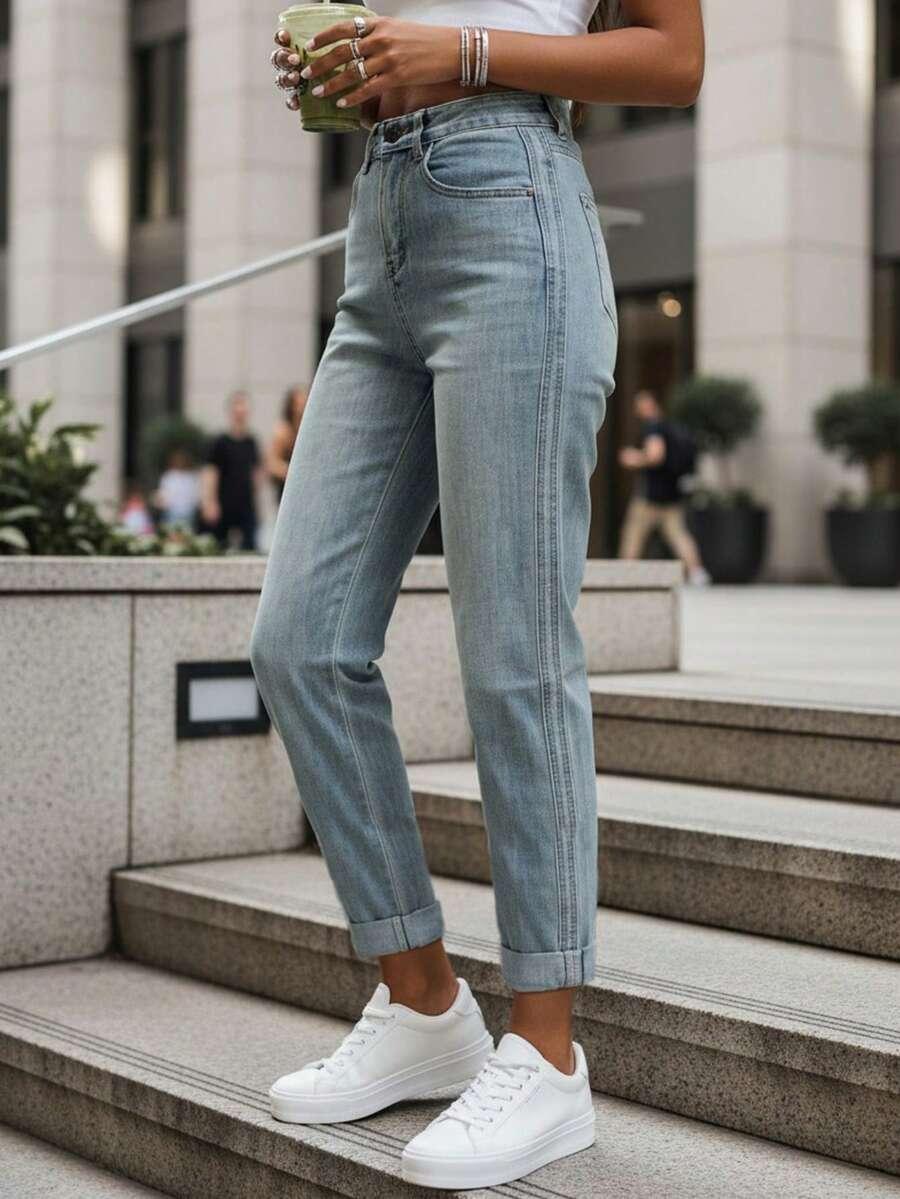 NIEBIESKIE SPODNIE JEANS