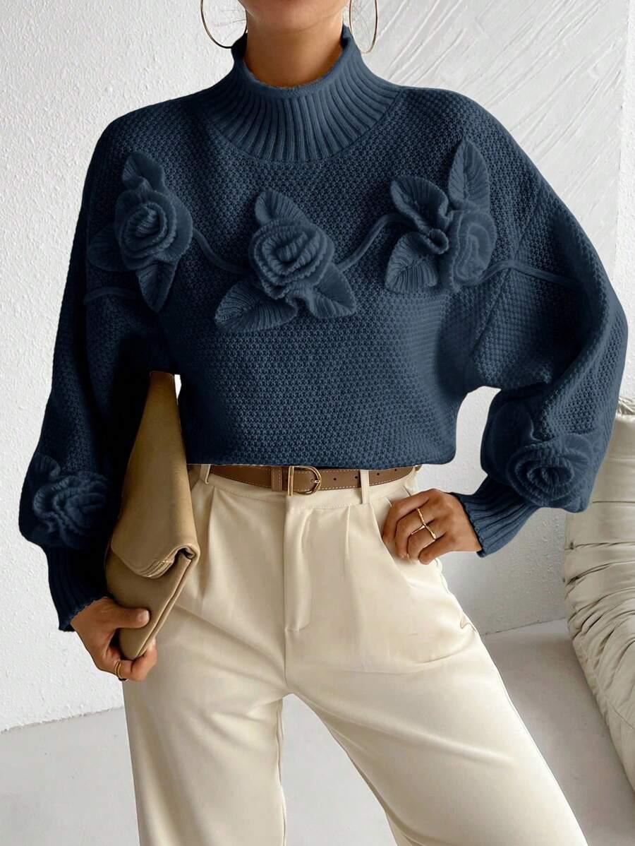 granatowy sweter stójka