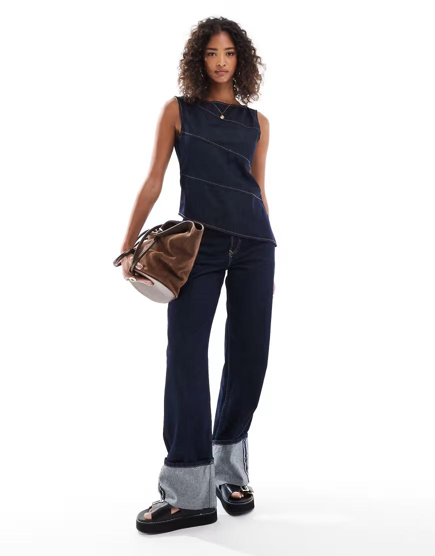 ASYMETRYCZNY top jeans 
