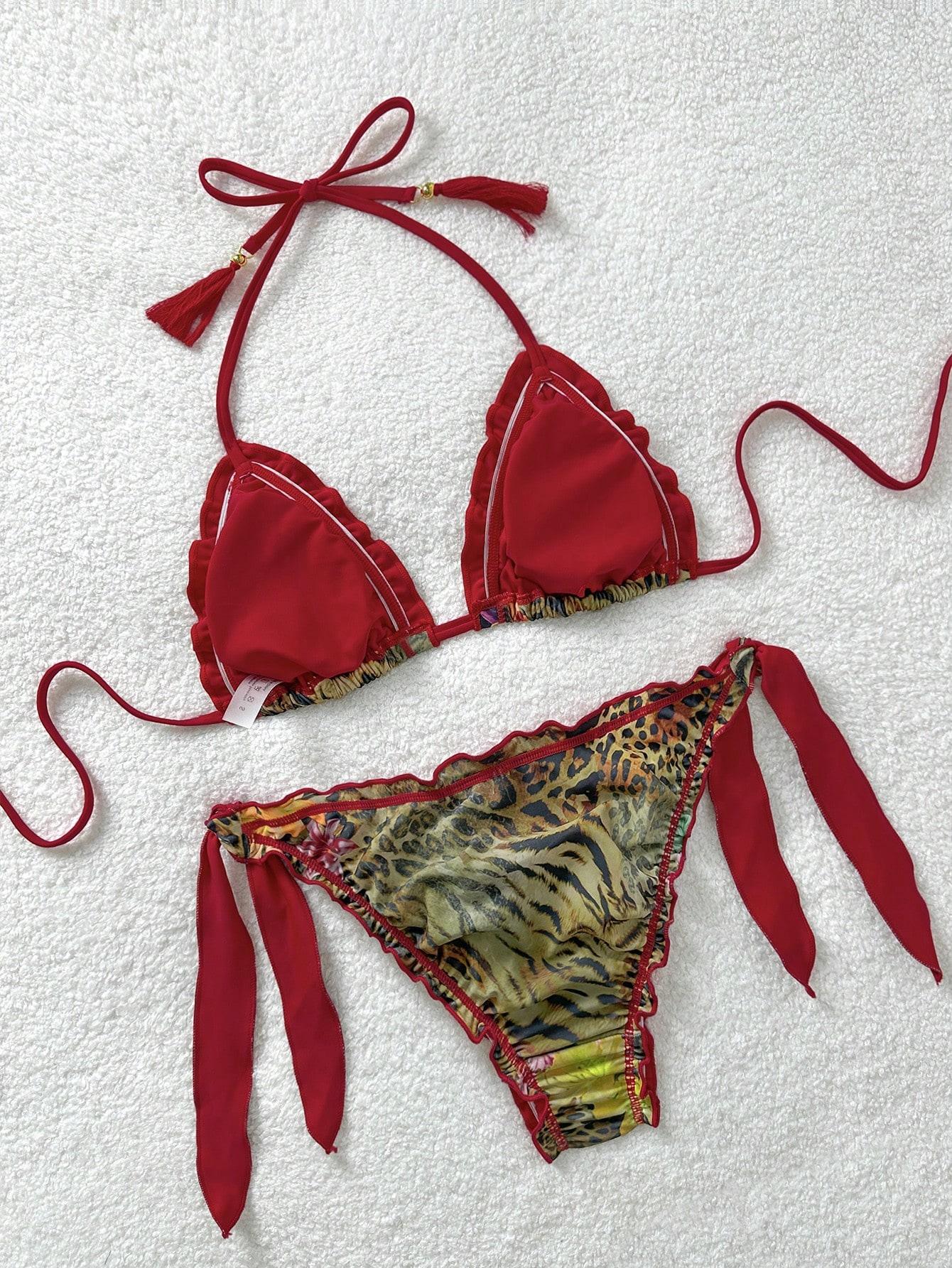 góra od bikini animal print 