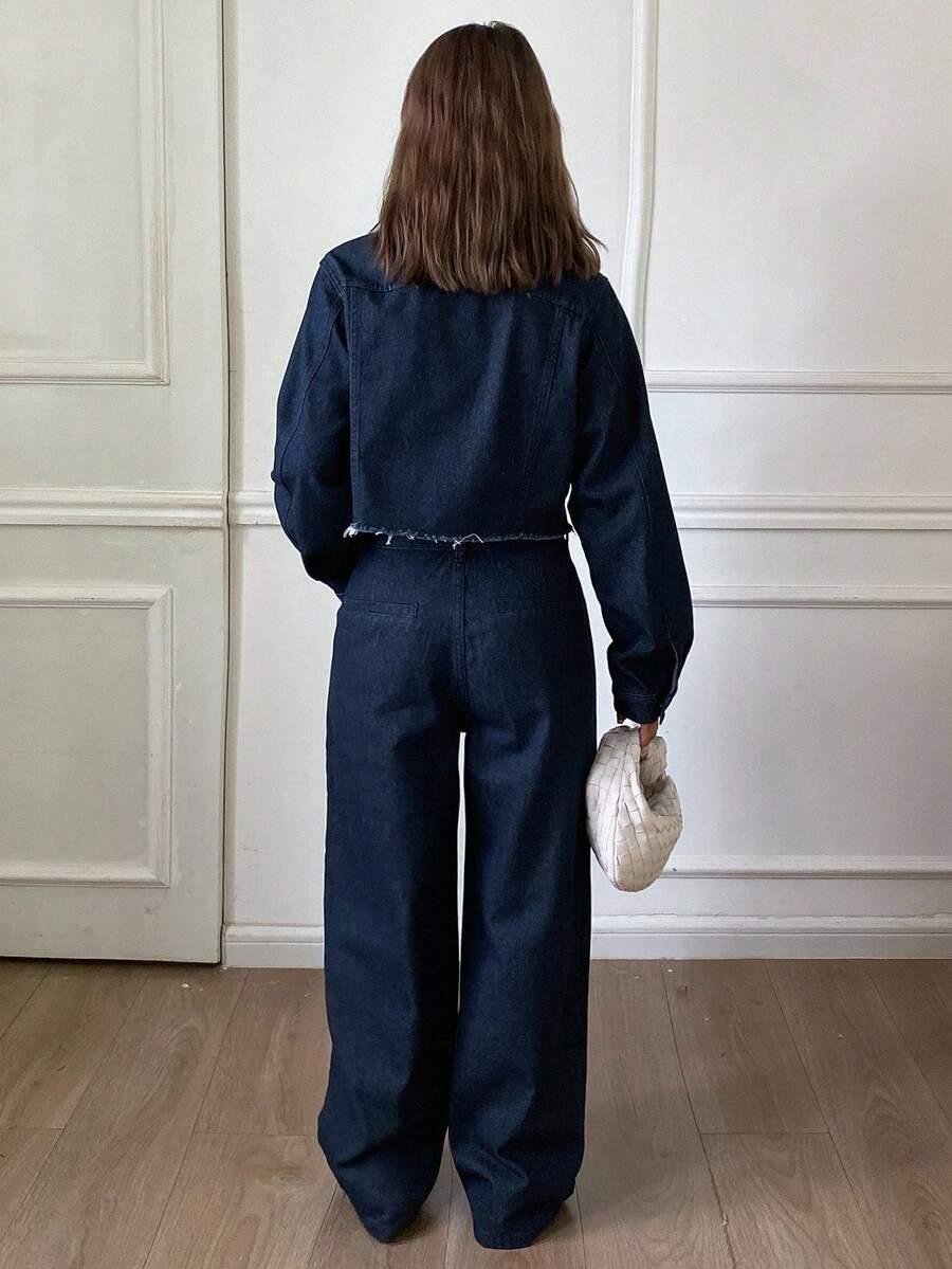 kurtka spodnie komplet jeans 