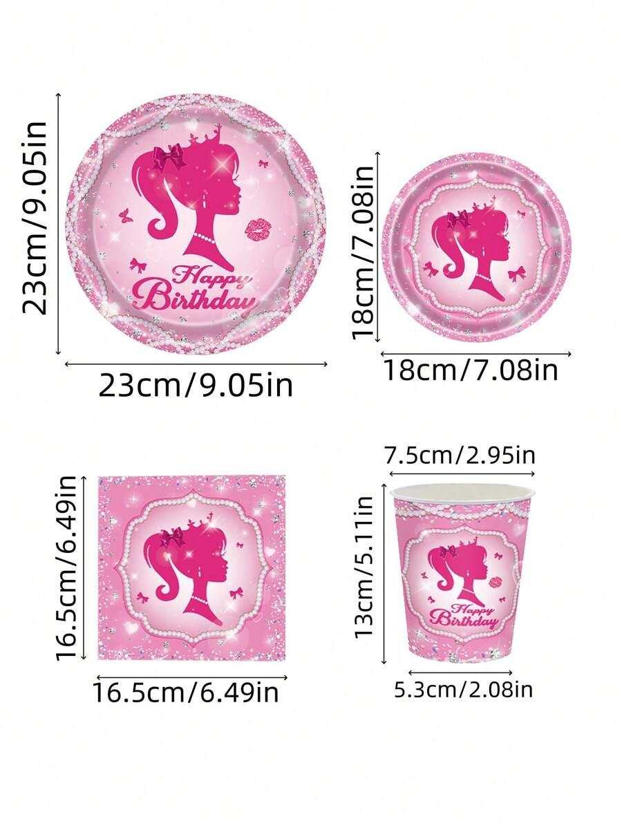 różowe papierowe kubki 10-pack