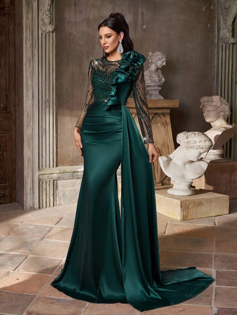 ZIELONA MAXI SUKIENKA