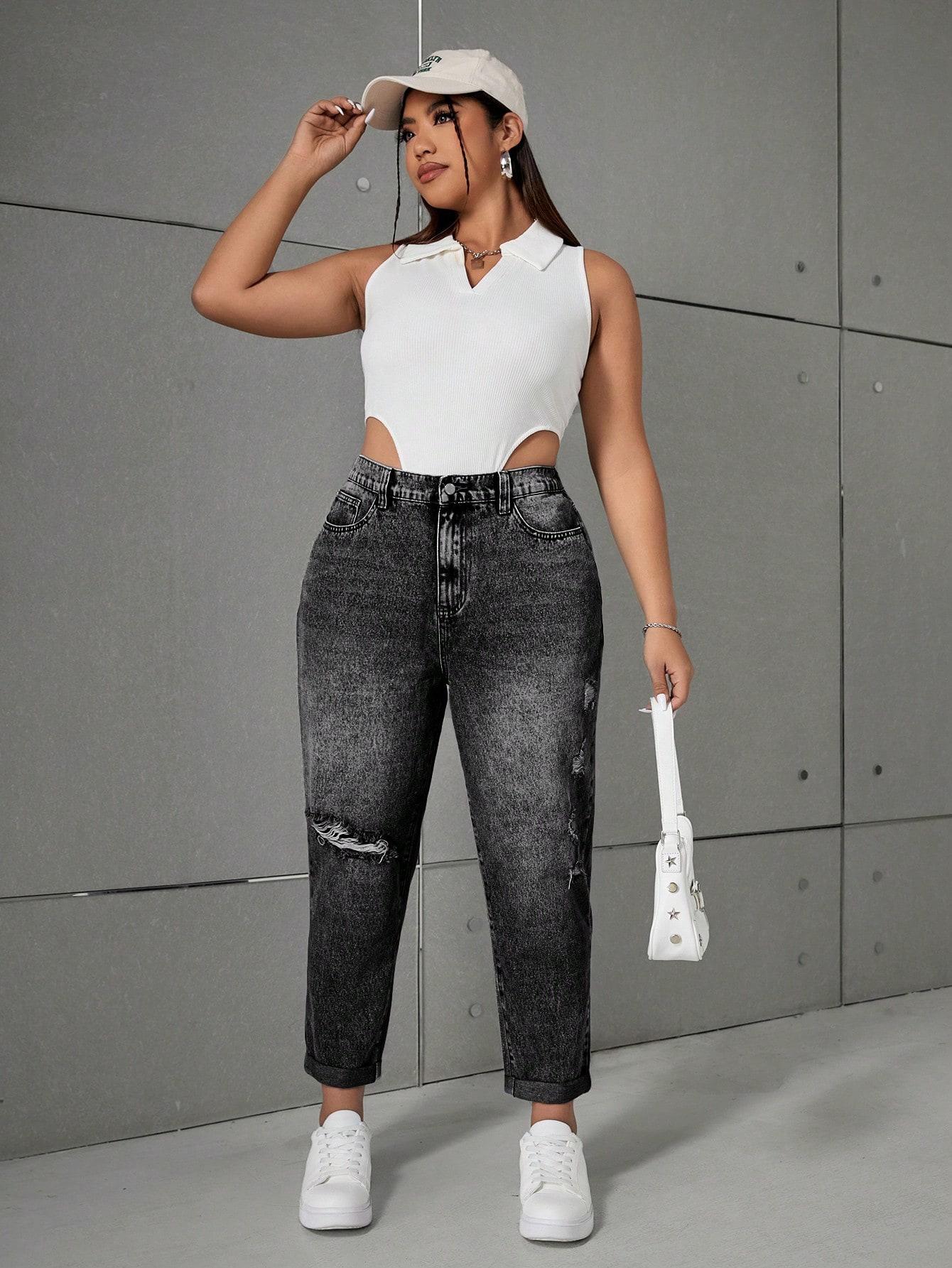 czarne spodnie jeans 