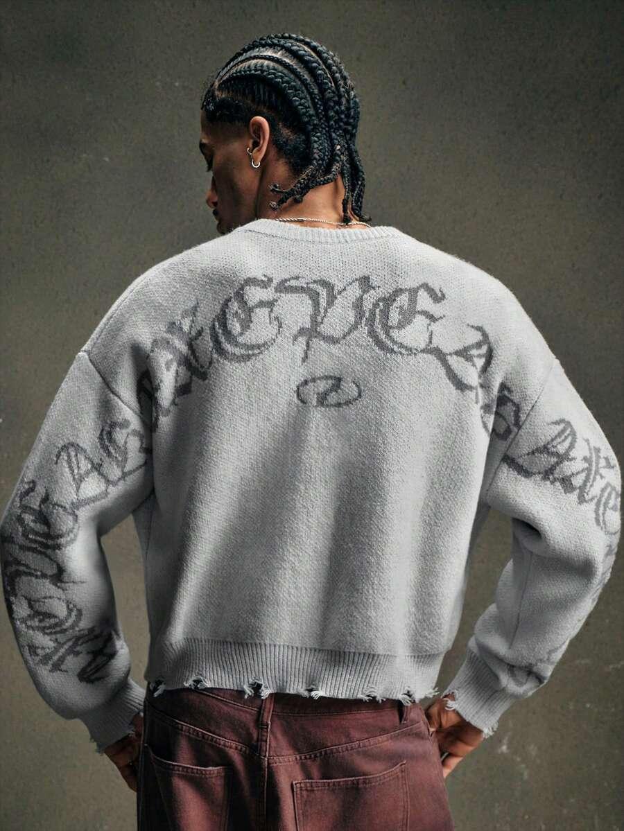 sweter OKRĄGŁYM DEKOLTEM ripped
