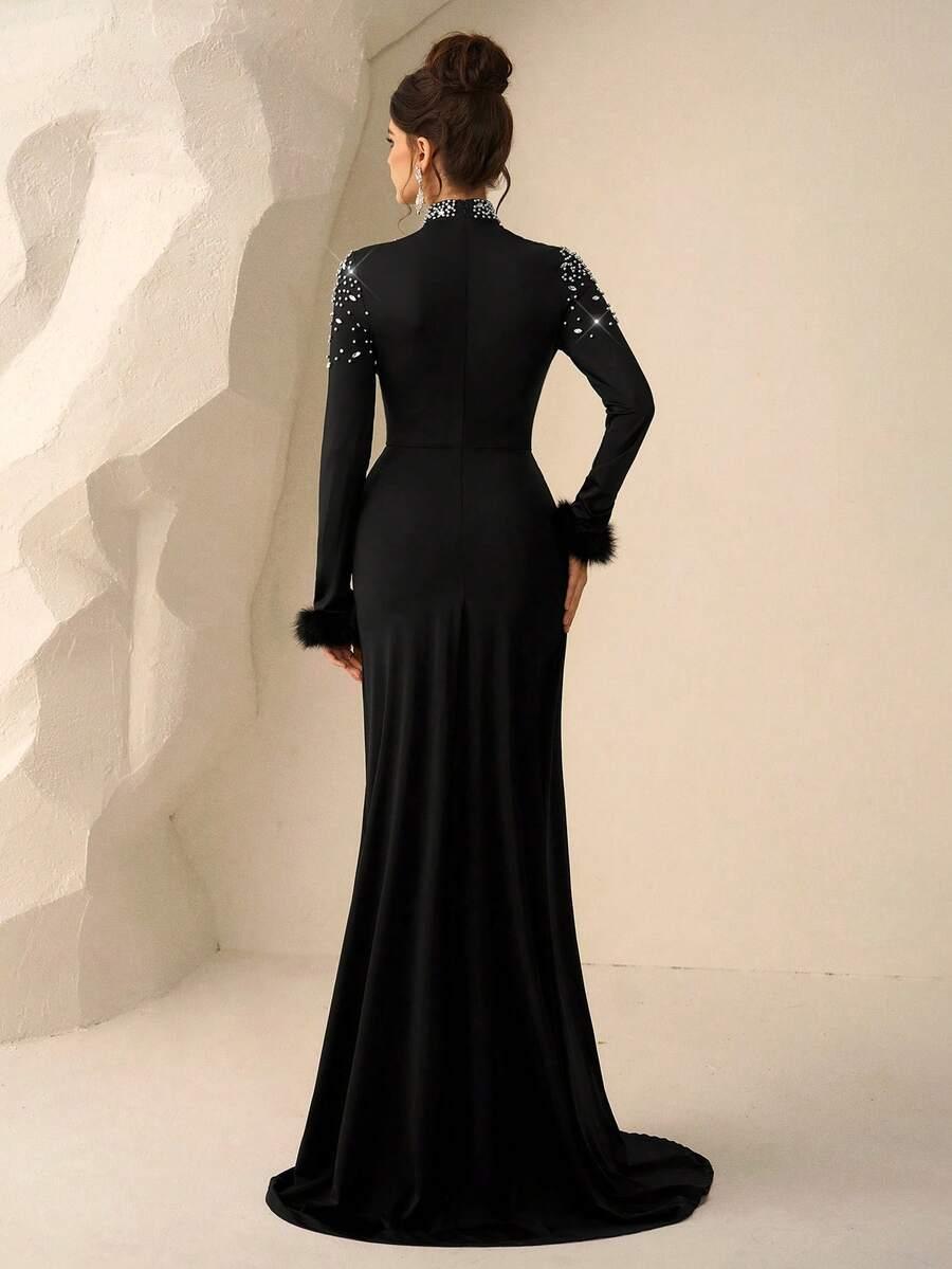 czarna maxi sukienka