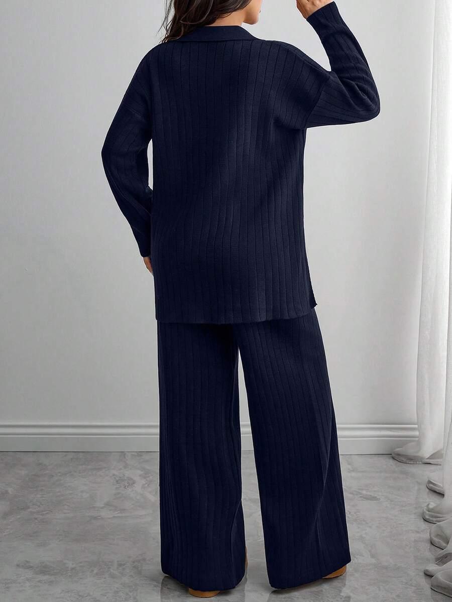 sweter spodnie dzianinowy komplet