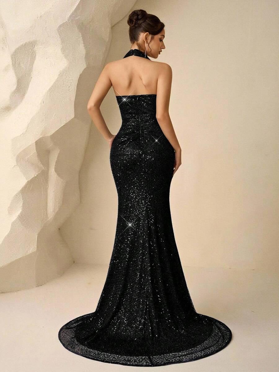 CZARNA MAXI SUKIENKA