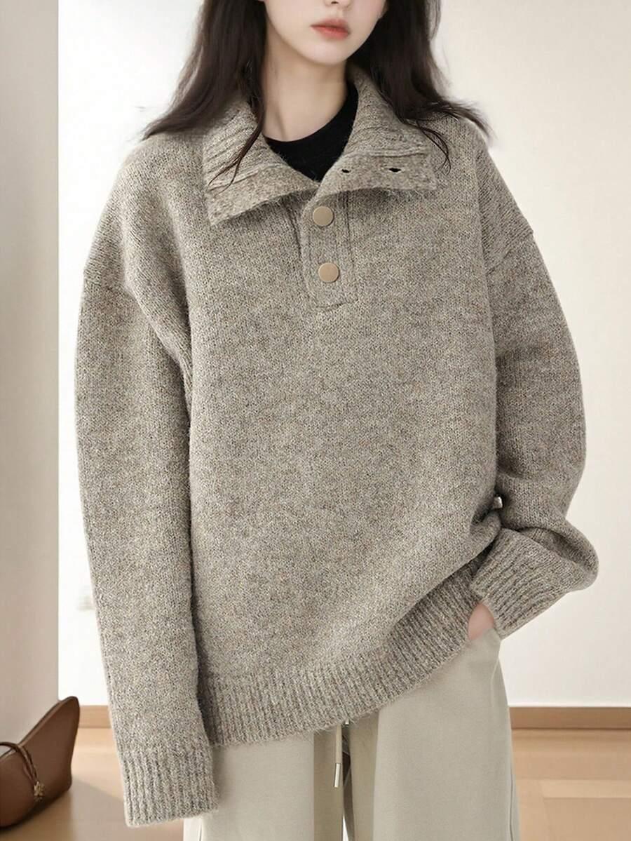 oversize sweter guziki