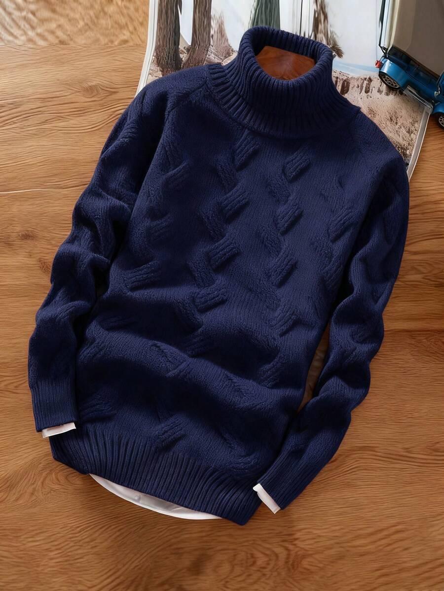 granatowy sweter golf