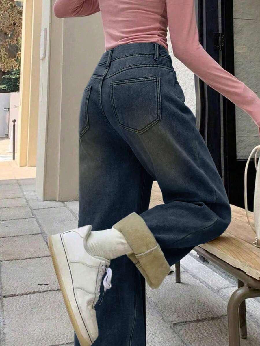 OCIEPLANE SPODNIE JEANS 