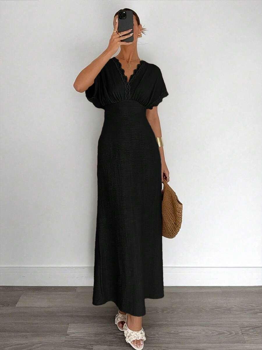 czarna sukienka maxi