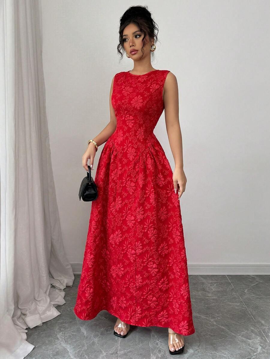 CZERWONA MAXI SUKIENKA