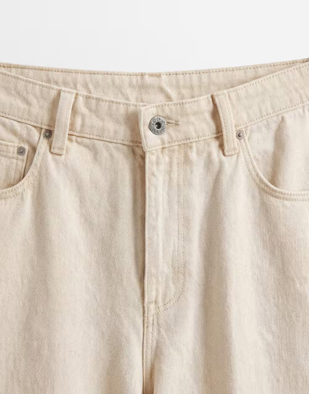 beżowe krótkie spodenki jeans kieszenie