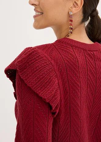 SWETER ROZPINANY AŻUROWY Z BAWEŁNY