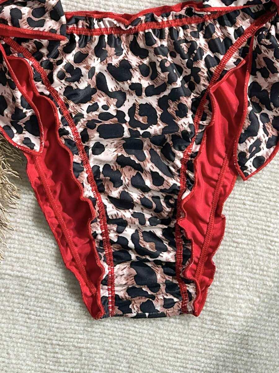 wiązany dół od bikini animal print