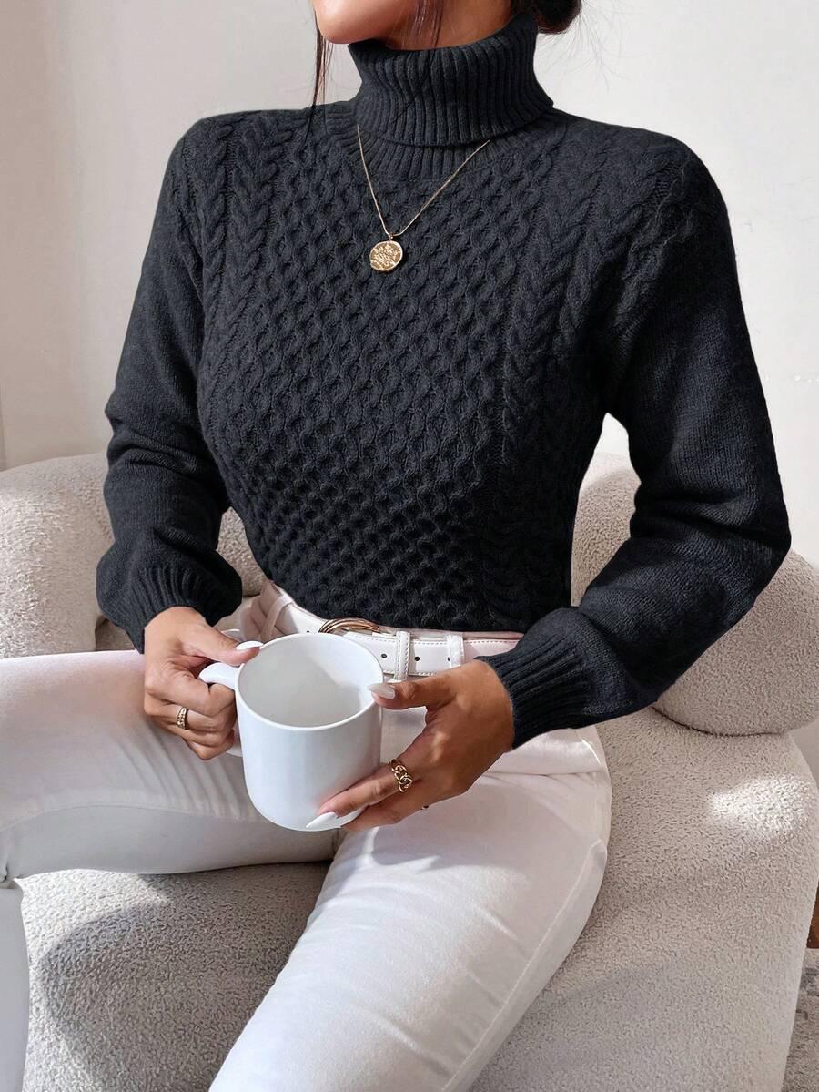 czarny dzianinowy sweter