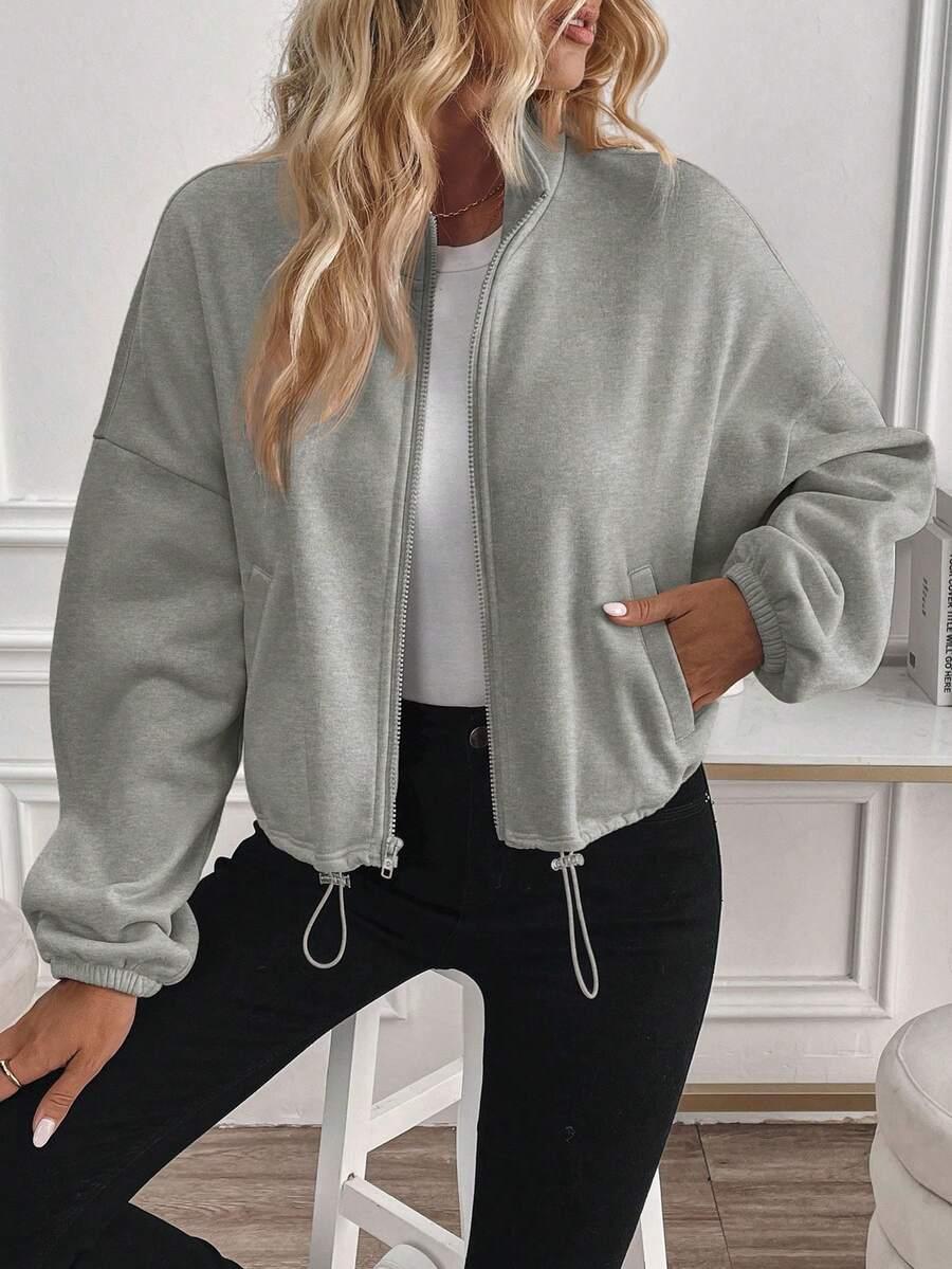 SZARA BLUZA ZAMEK