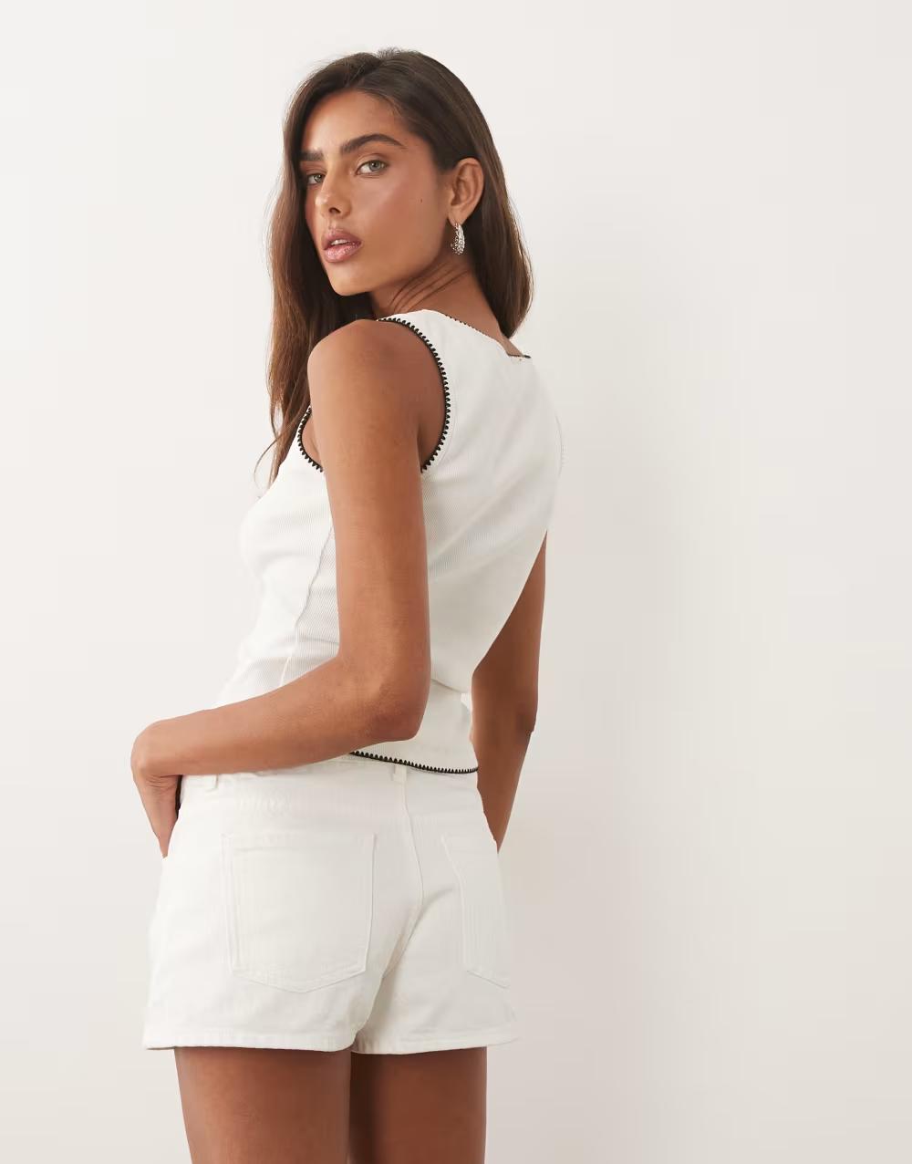 BIAŁE SPODENKI JEANS