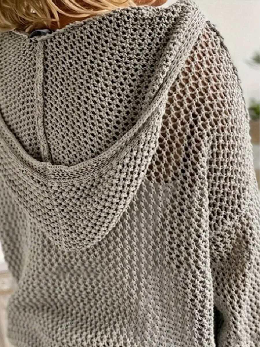 dzianinowy sweter kaptur