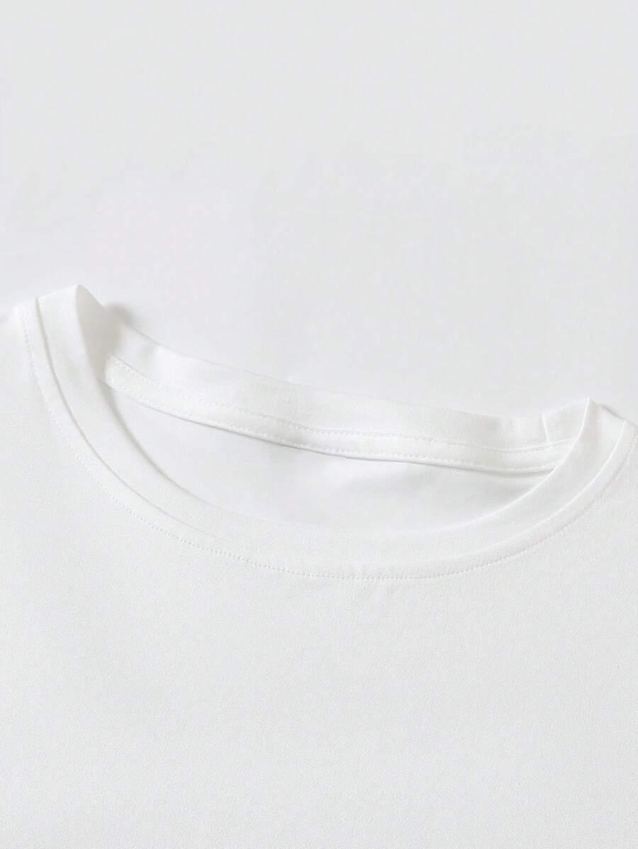 biały t-shirt nadruk oversize