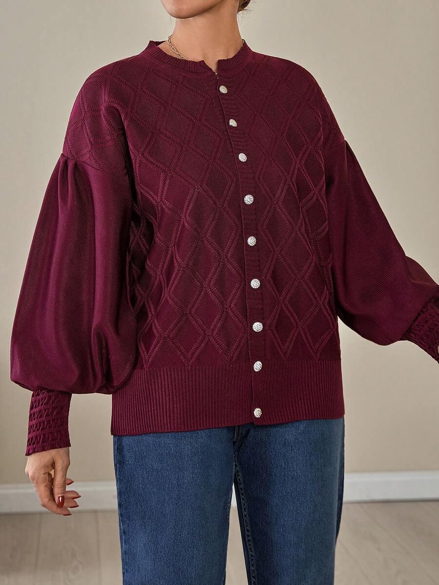 CZERWONY SWETER KARDIGAN 