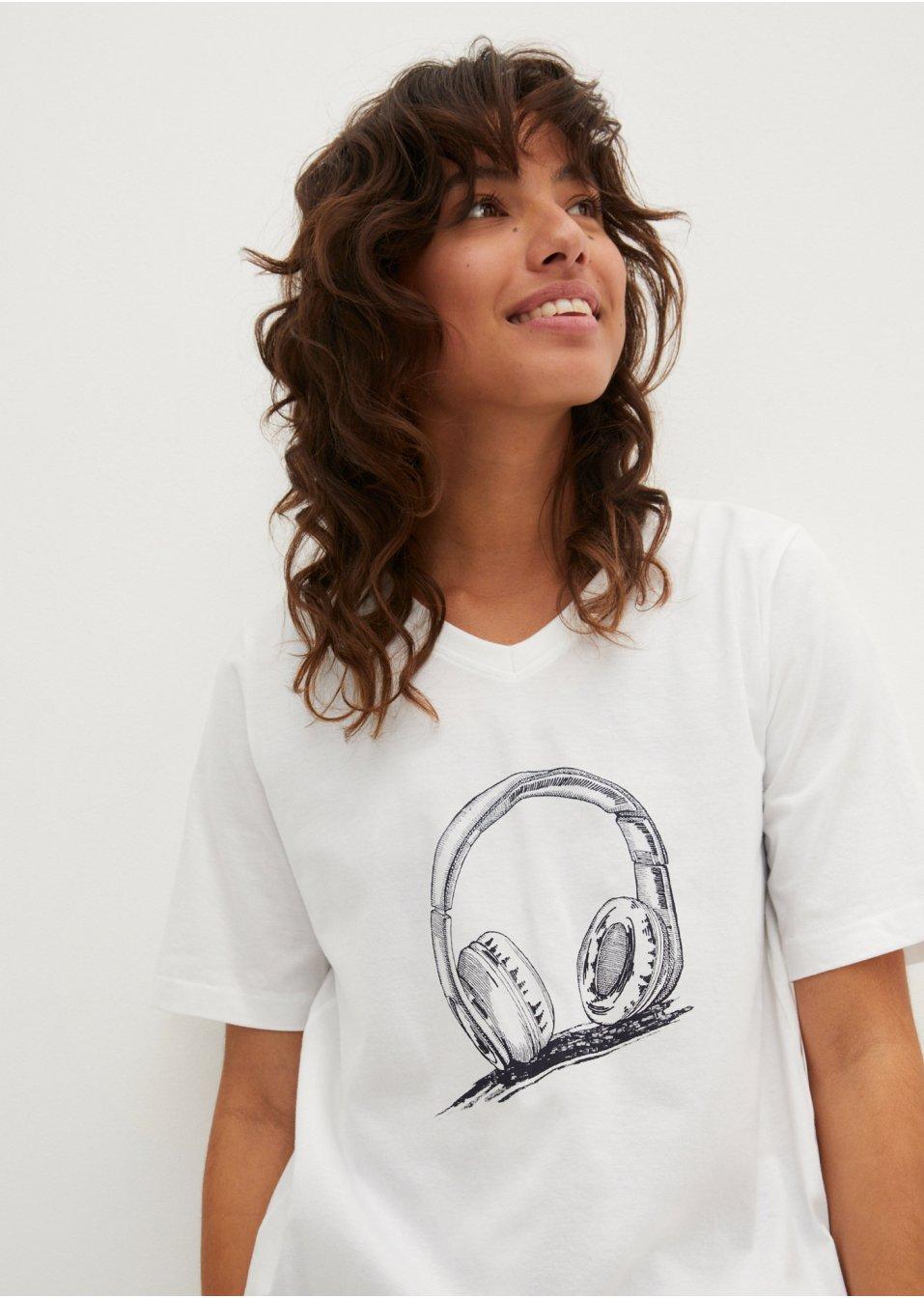 BIAŁY T-SHIRT PRINT