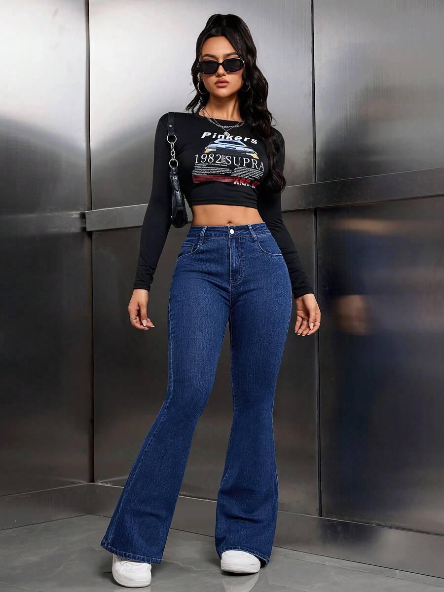 spodnie jeans dzwony