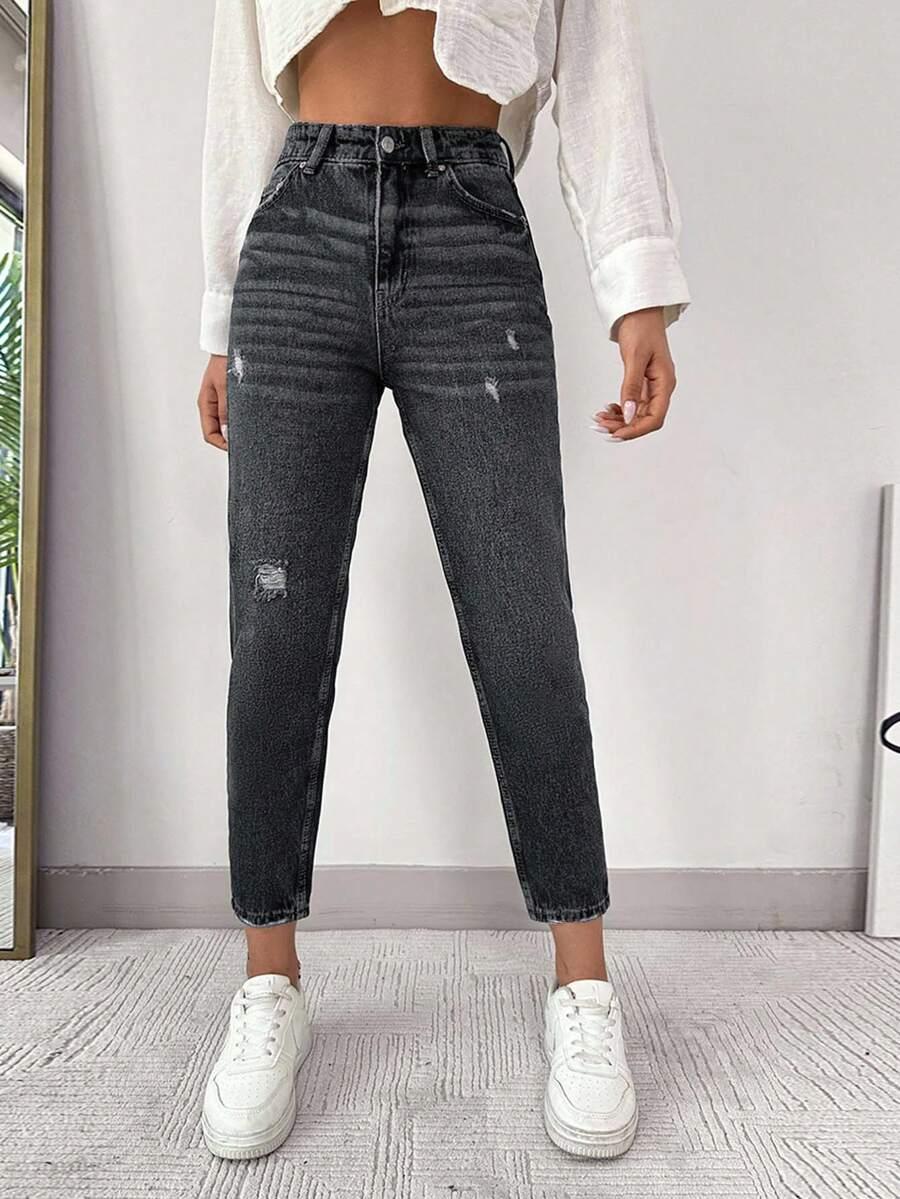 CZARNE SPODNIE JEANS