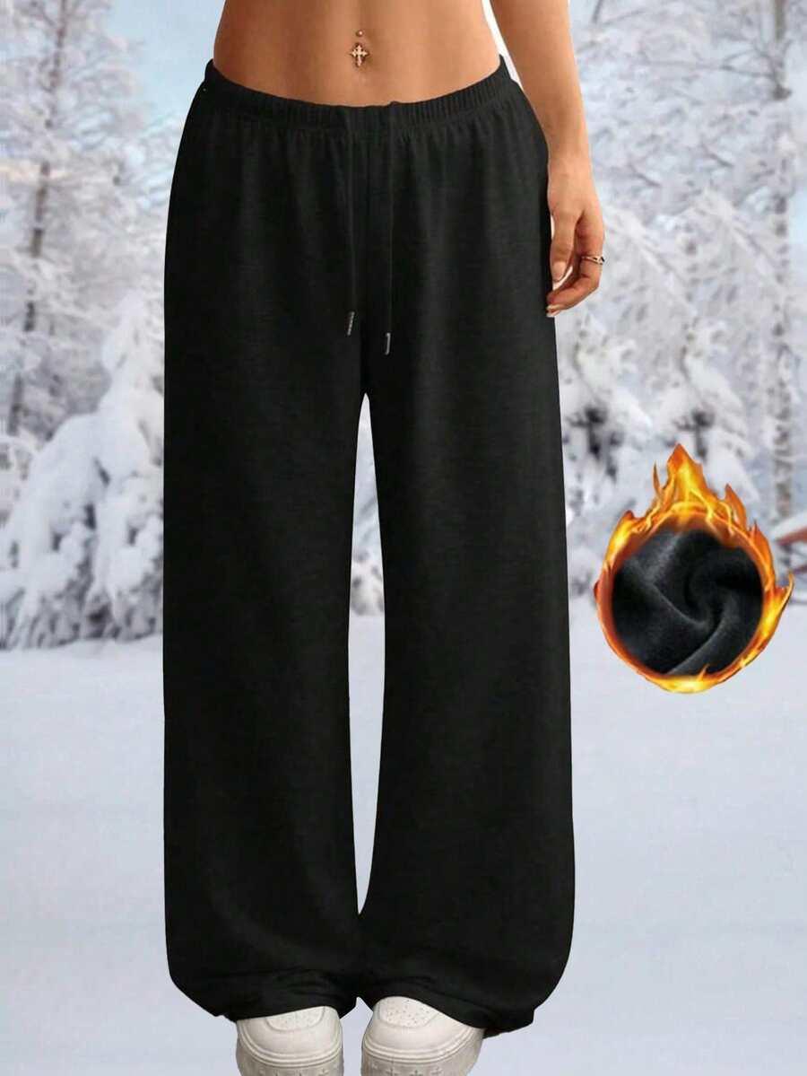 czarne spodnie casual szerokie nogawki