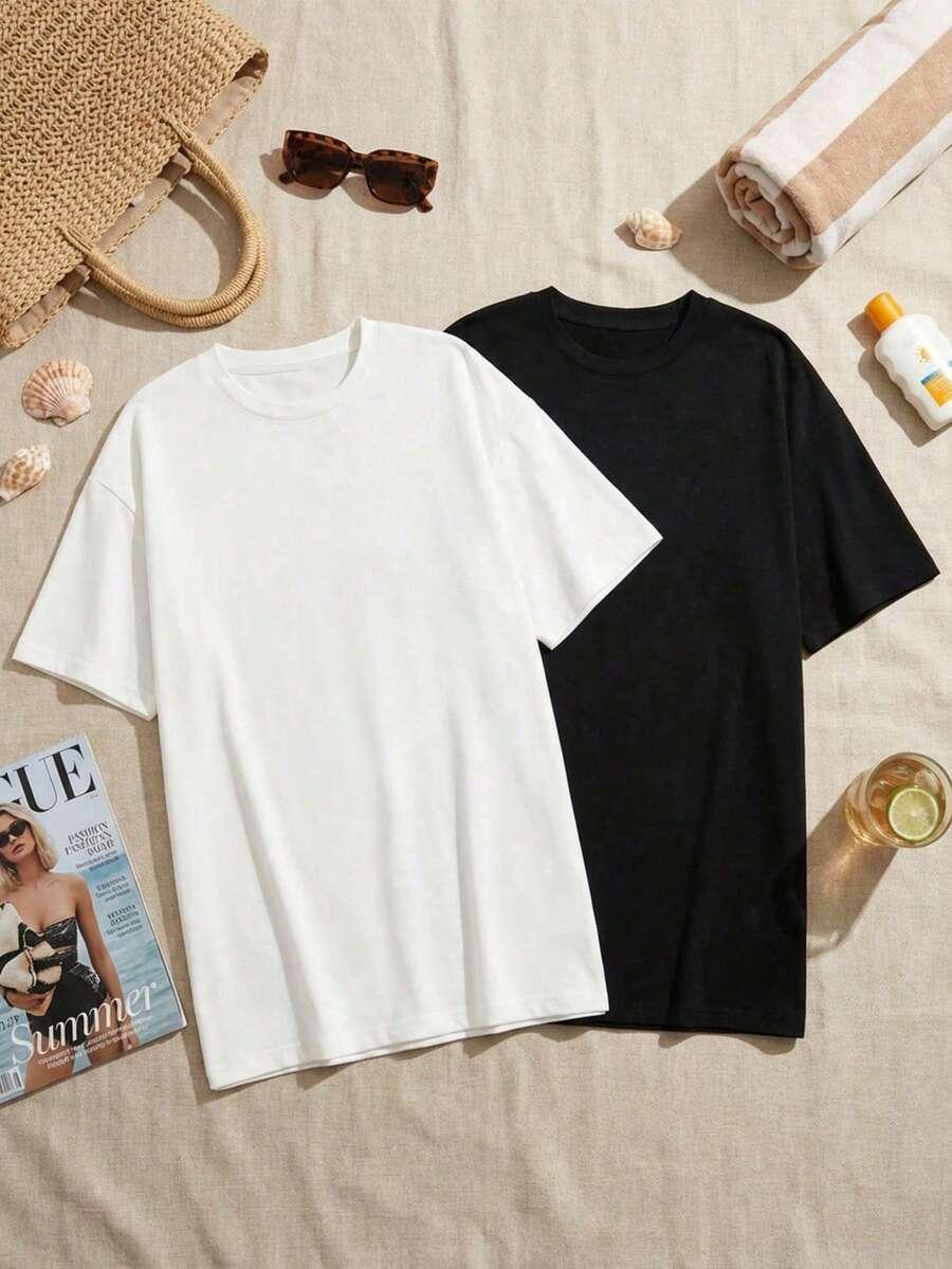 gładki t-shirt 2-pack