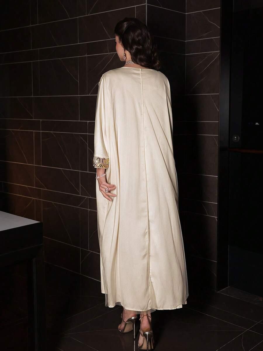 maxi sukienka v-neck zdobienia 