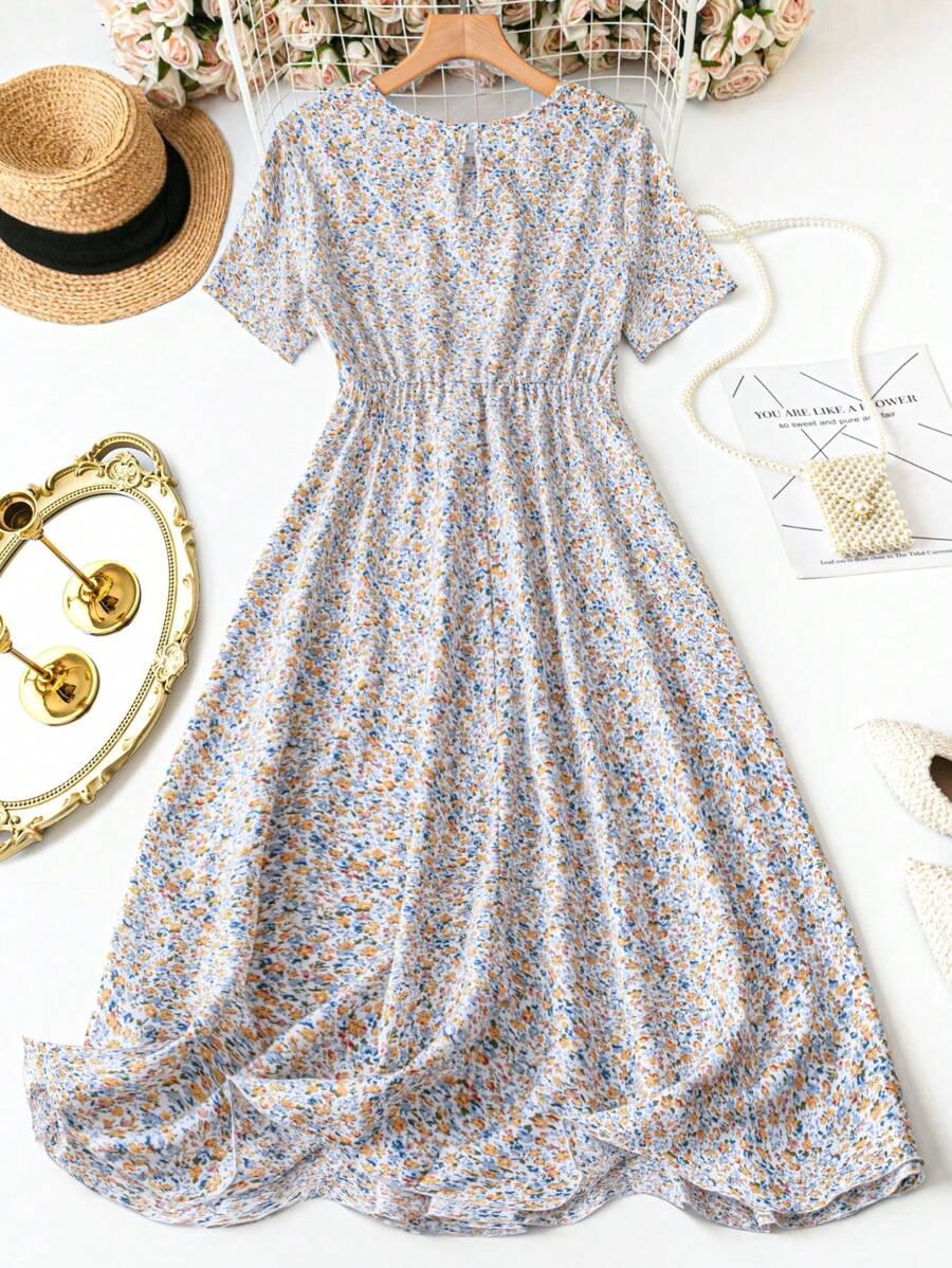 MAXI SUKIENKA PRINT KWIATY