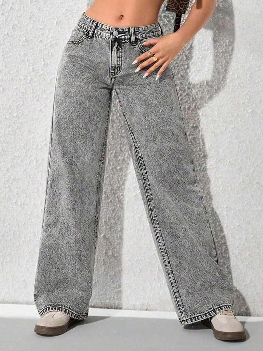 szare spodnie jeans 