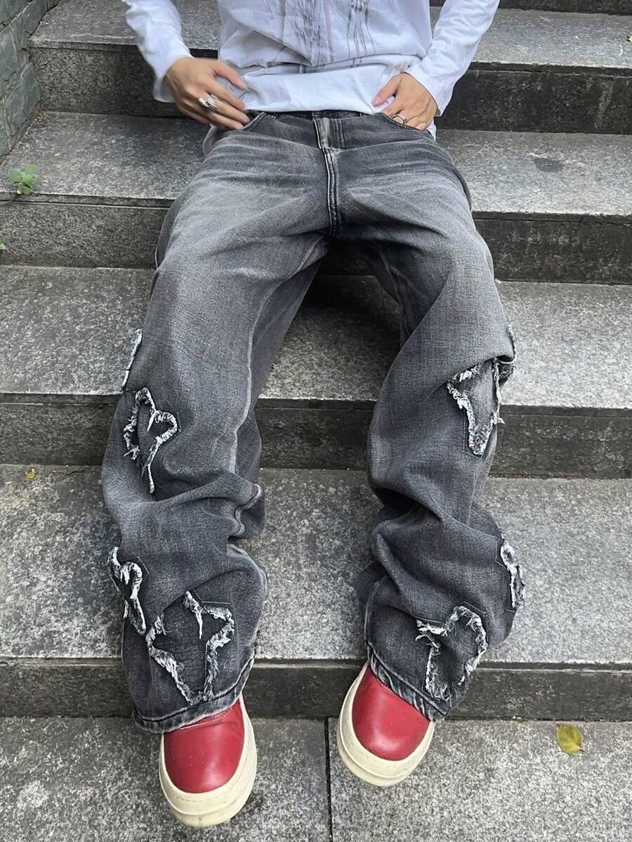 szare spodnie jeans