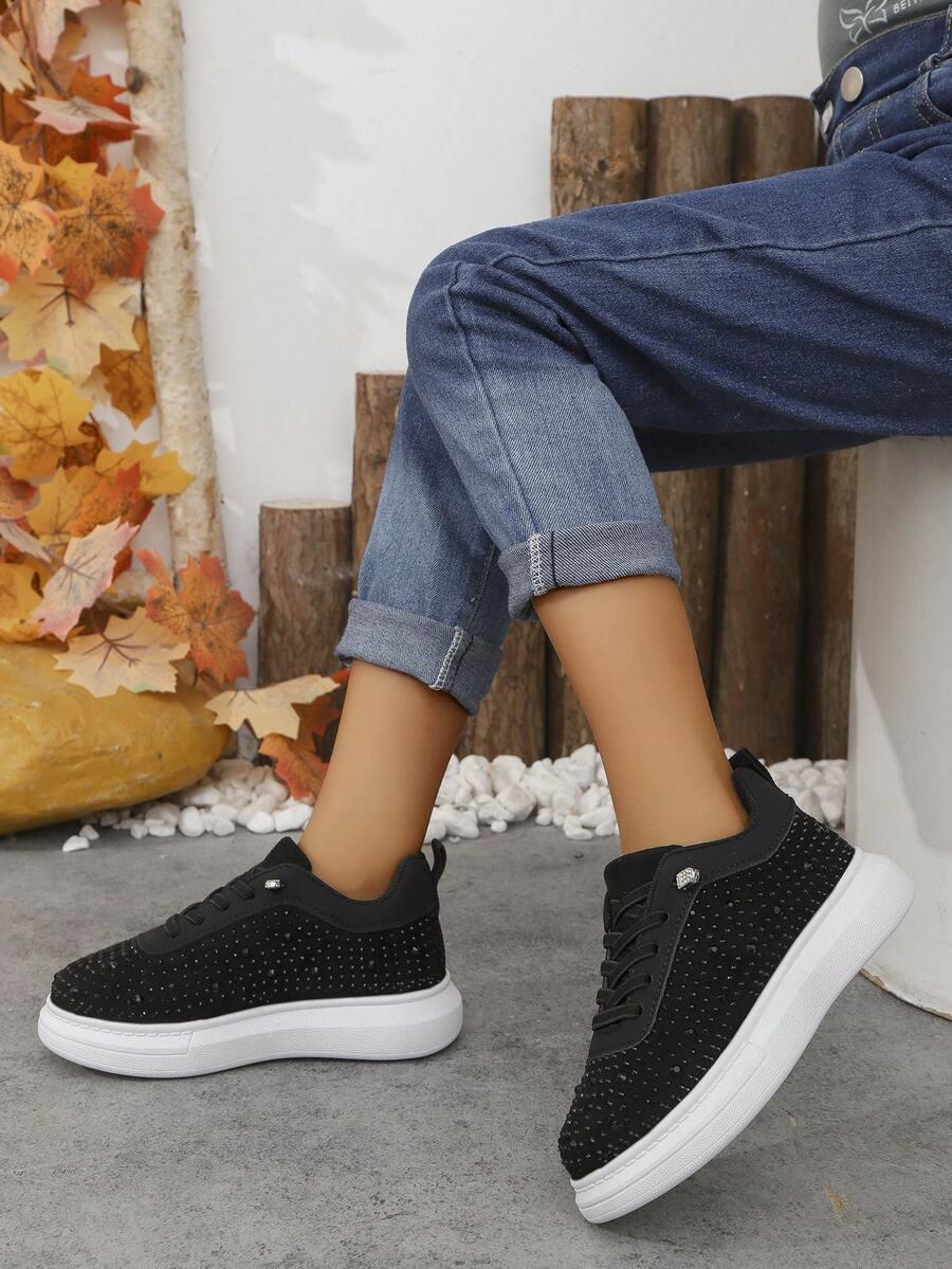 CZARNE BUTY SPORTOWE CEKINY