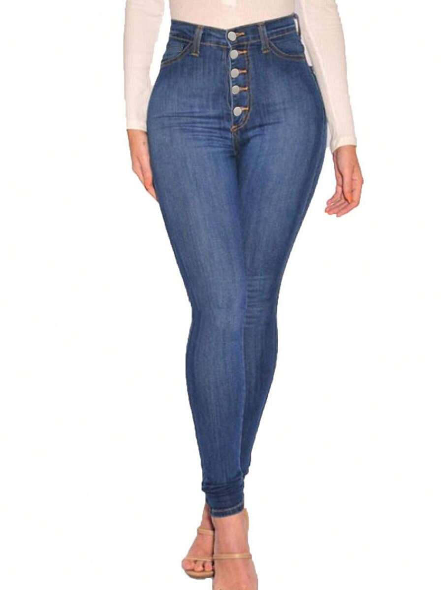 granatowe spodnie jeans 