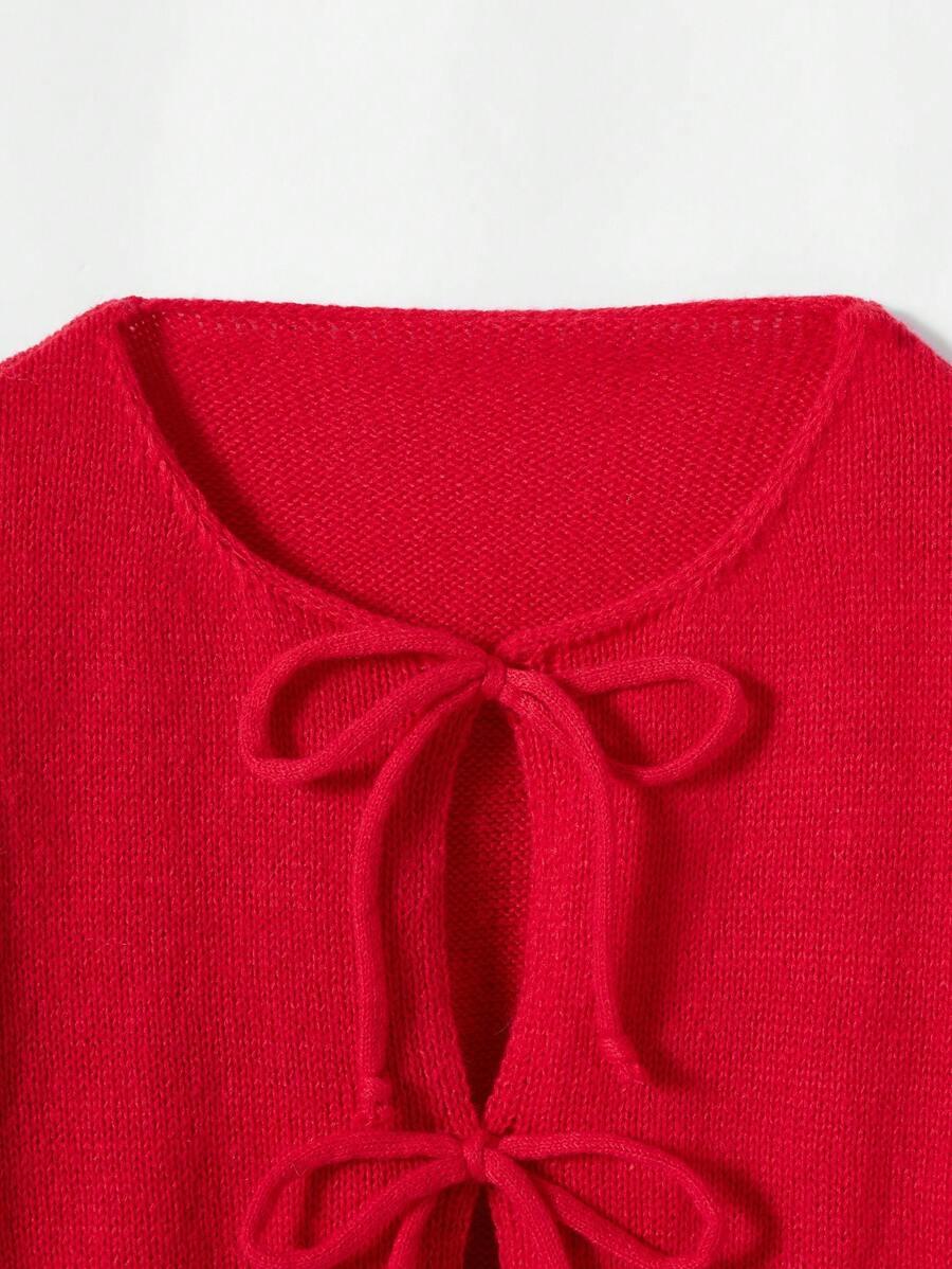CZERWONY SWETER WIĄZANIE