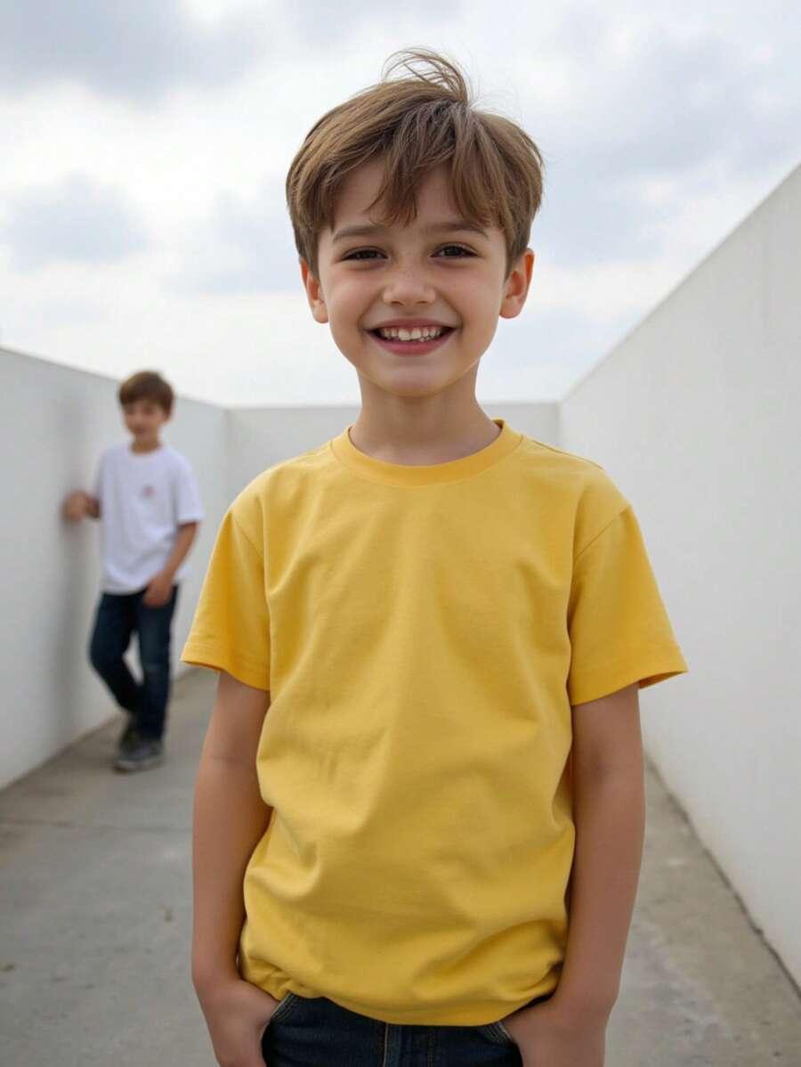 ŻÓŁTY T-SHIRT KRÓTKI RĘKAW