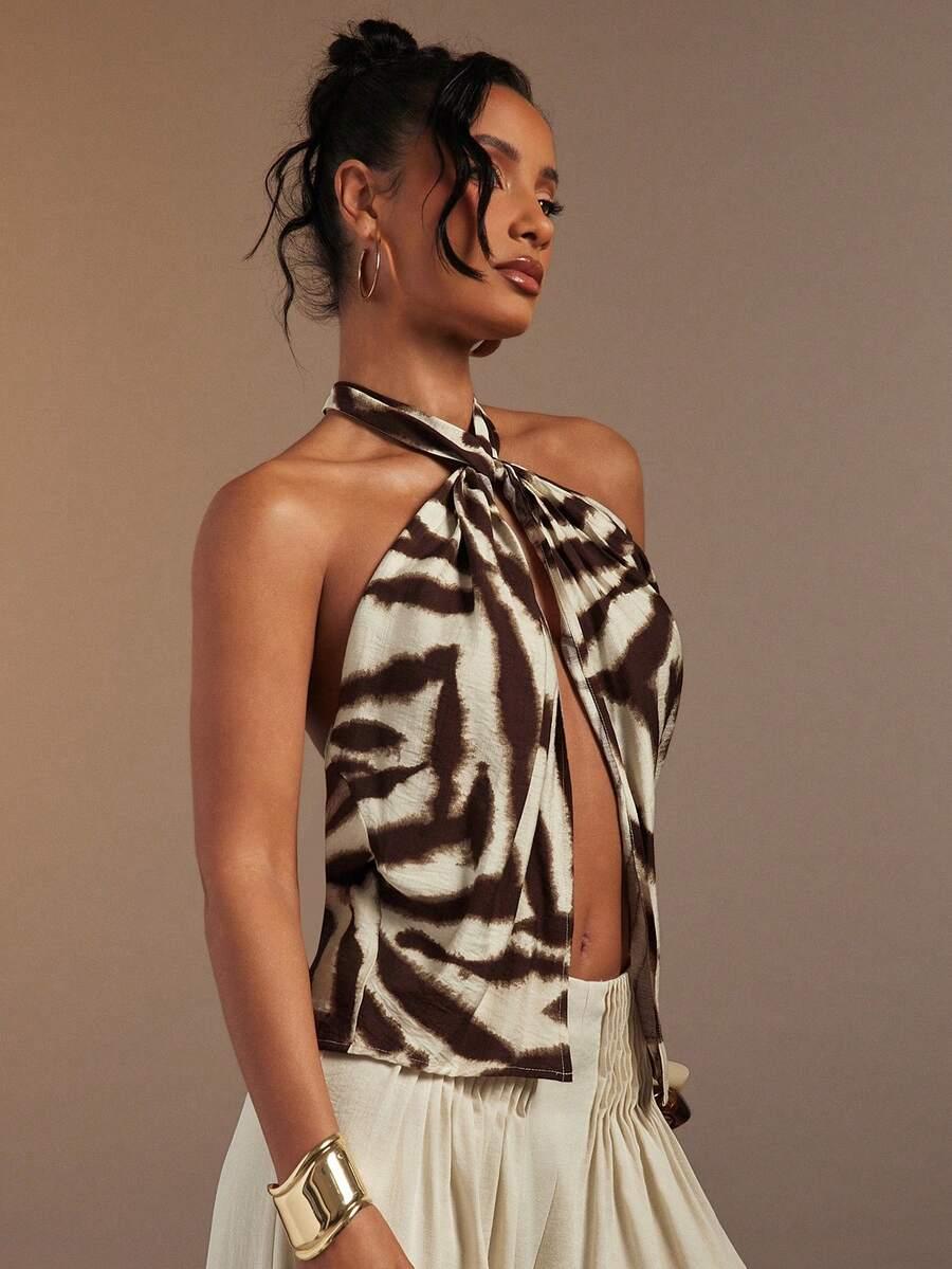 TOP WIĄZANIE ANIMAL PRINT