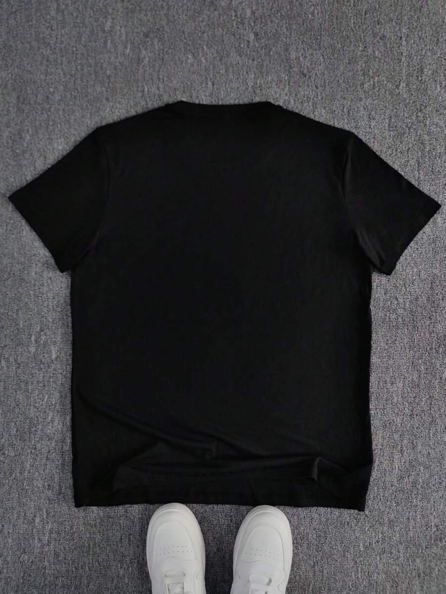 czarny t-shirt napis italia