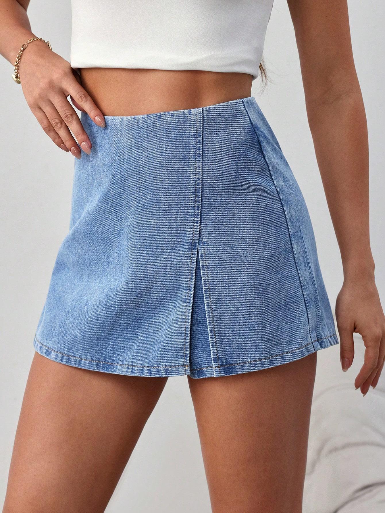 NIEBIESKIE SPÓDNICO-SPODENKI JEANS